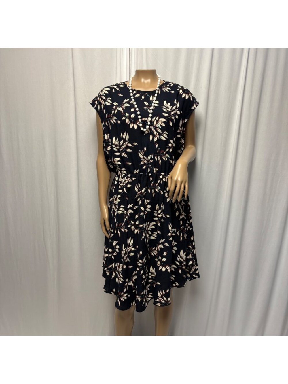 Collective Concepts Blue Floral Dress Womens Size XL Sleeveless A-Line Polyester
